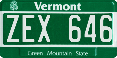 VT license plate ZEX646