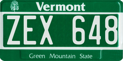 VT license plate ZEX648