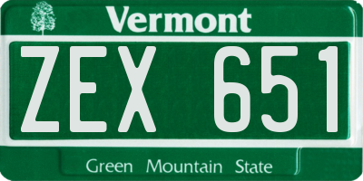 VT license plate ZEX651