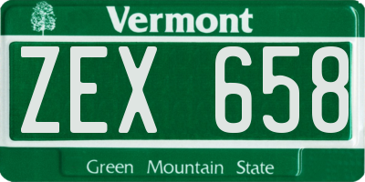 VT license plate ZEX658