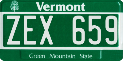 VT license plate ZEX659