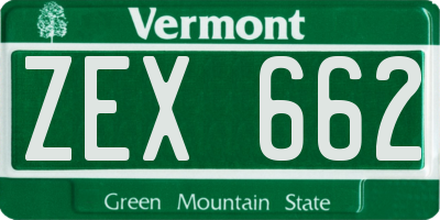 VT license plate ZEX662