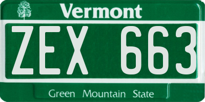 VT license plate ZEX663