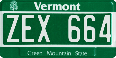 VT license plate ZEX664
