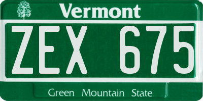 VT license plate ZEX675