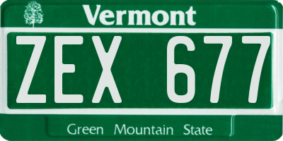 VT license plate ZEX677