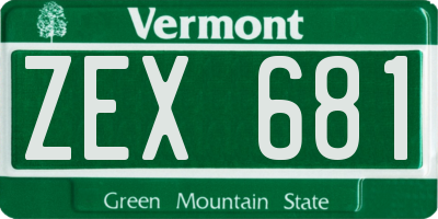 VT license plate ZEX681