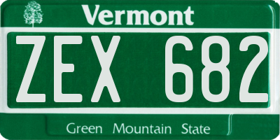 VT license plate ZEX682