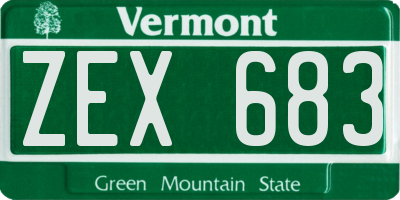 VT license plate ZEX683