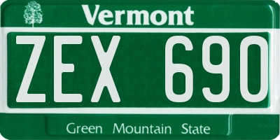VT license plate ZEX690