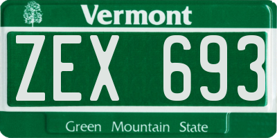 VT license plate ZEX693