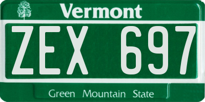 VT license plate ZEX697