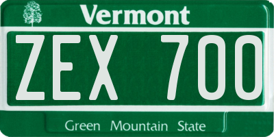 VT license plate ZEX700