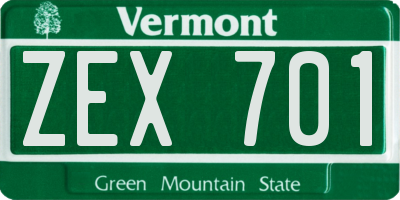 VT license plate ZEX701