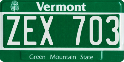 VT license plate ZEX703