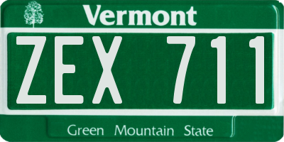 VT license plate ZEX711
