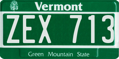 VT license plate ZEX713