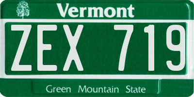 VT license plate ZEX719