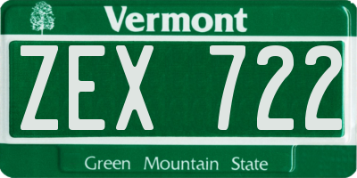 VT license plate ZEX722