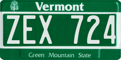 VT license plate ZEX724