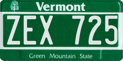 VT license plate ZEX725