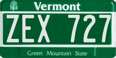 VT license plate ZEX727