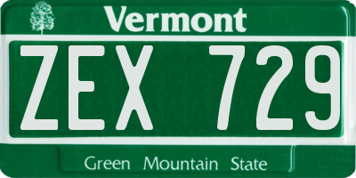VT license plate ZEX729