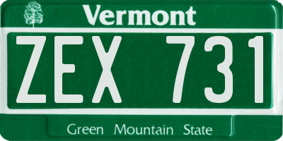 VT license plate ZEX731