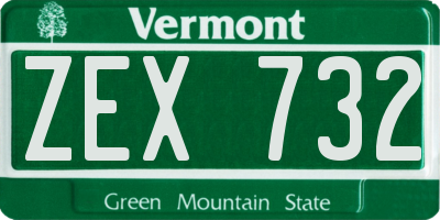 VT license plate ZEX732