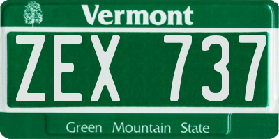 VT license plate ZEX737