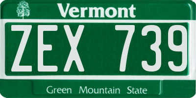 VT license plate ZEX739