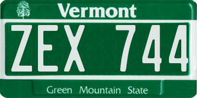 VT license plate ZEX744