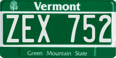 VT license plate ZEX752