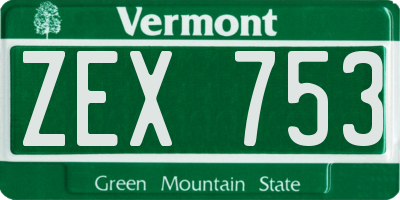 VT license plate ZEX753