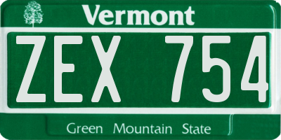 VT license plate ZEX754