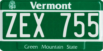 VT license plate ZEX755
