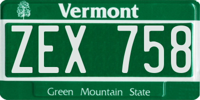 VT license plate ZEX758