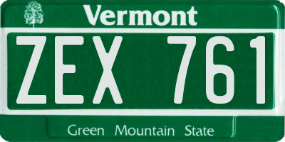 VT license plate ZEX761
