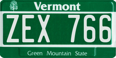 VT license plate ZEX766