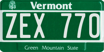 VT license plate ZEX770