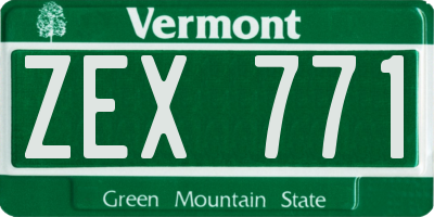 VT license plate ZEX771