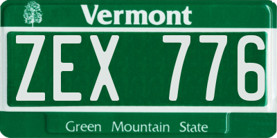 VT license plate ZEX776