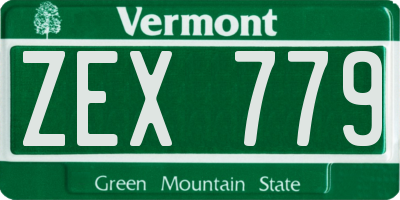 VT license plate ZEX779