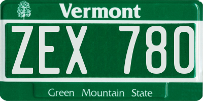 VT license plate ZEX780