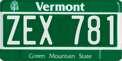 VT license plate ZEX781
