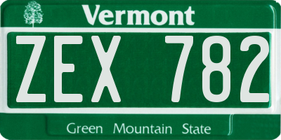 VT license plate ZEX782
