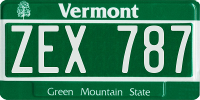 VT license plate ZEX787