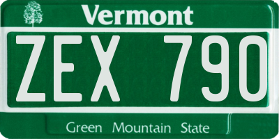 VT license plate ZEX790