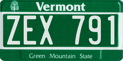 VT license plate ZEX791