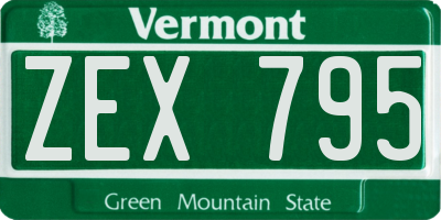 VT license plate ZEX795